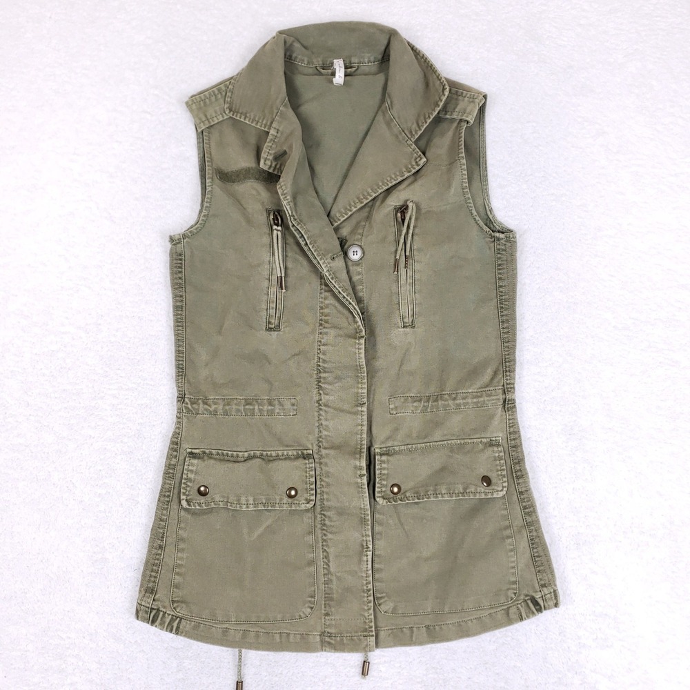 Willow & Clay Utility Vest Womens XS Military Cargo Jacket Army Green‎ Gorpcore